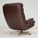 Vintage danish swivel leather armchair 1970s