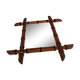 Vintage bamboo mirror – Tower shape – 1960s–70s – Bohemian