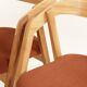 Set of 6 Dining Chairs – Natural Oak & Terracota Upholstery