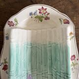 Longchamp asparagus dish in ironstone and slipware, 1900