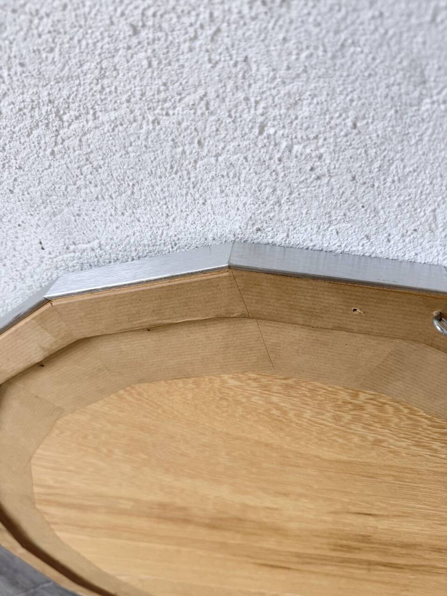 Miroir hexagonal métal brossé 1970