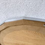 Miroir hexagonal métal brossé 1970