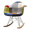Patchwork fabric rocking chair
