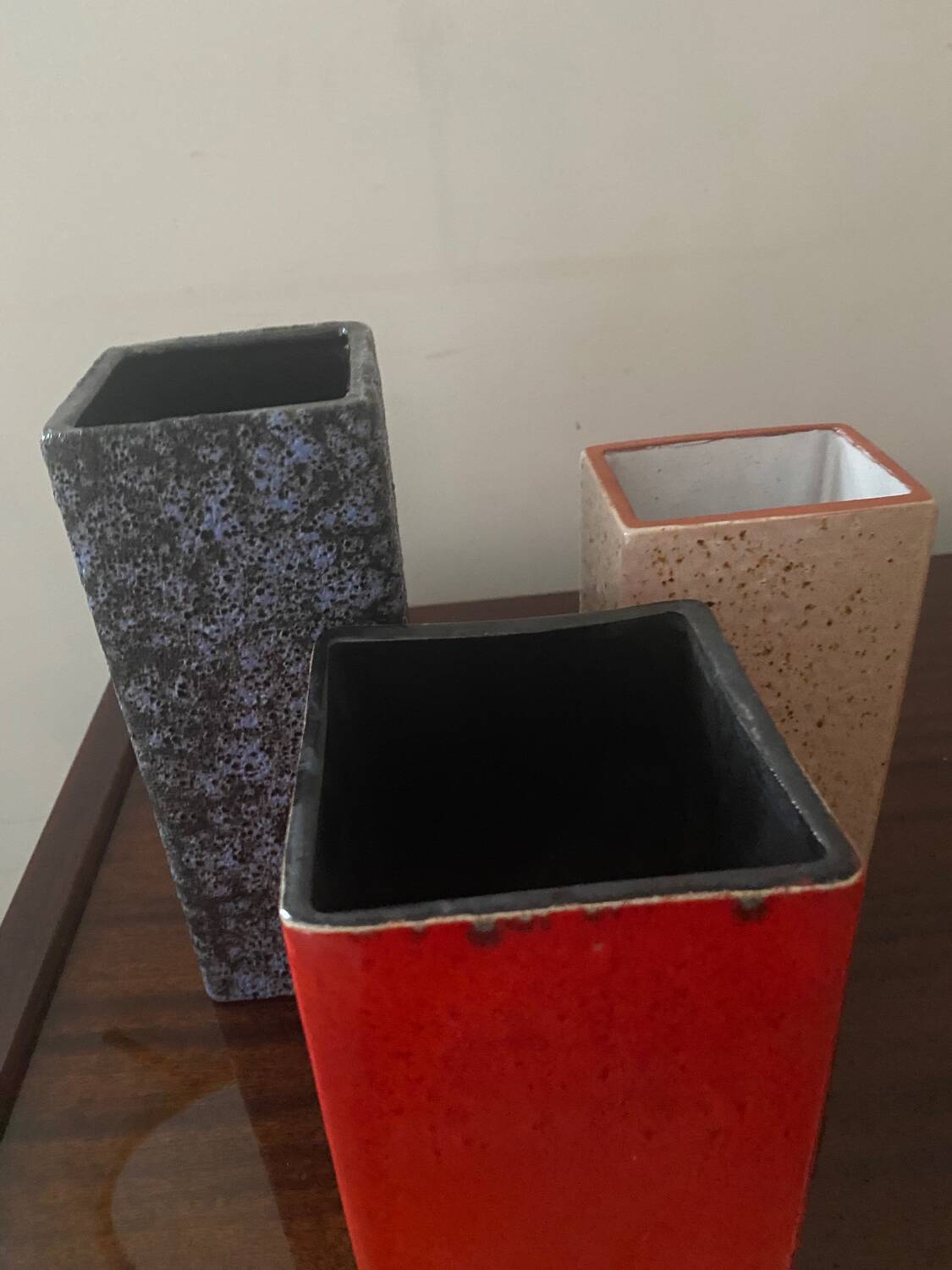 Trio of vintage vases from the 60s-70s