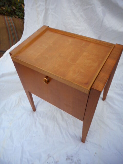 Scandinavian oak sewing basket