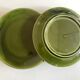 Set de 6 assiettes plates 1960 en faience verte