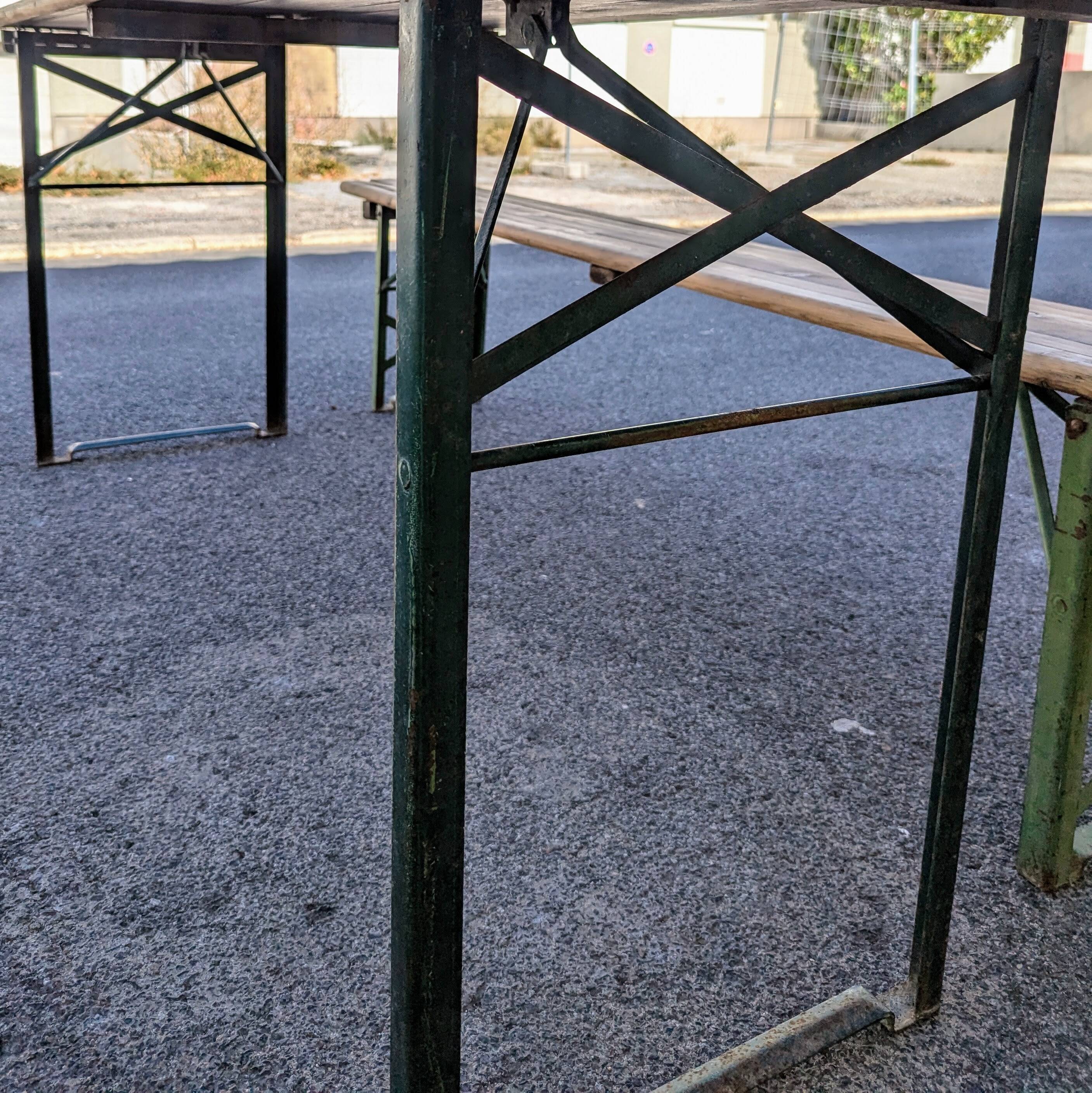 Guinguette table and benches set