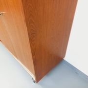 Vintage Scandinavian modernist wardrobe in teak and metal from the 1960s.