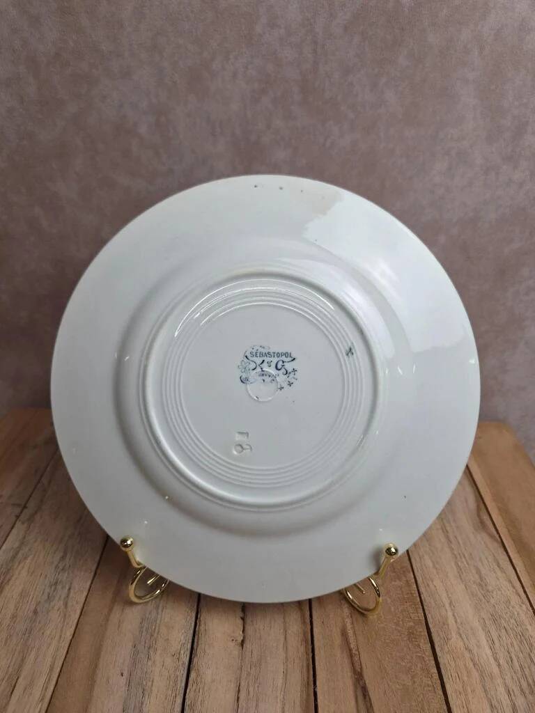 Antique dessert plate K&G Lunéville – Sébastopol model – blue decoration