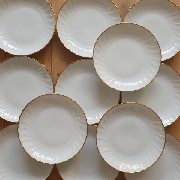 12 assiettes creuses en porcelaine de Limoges Bernardaud Verlaine