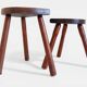 Antic Rustic Wabisabi Tripod Wooden Stools/ Accent Tables, France, Early 20th-C.
