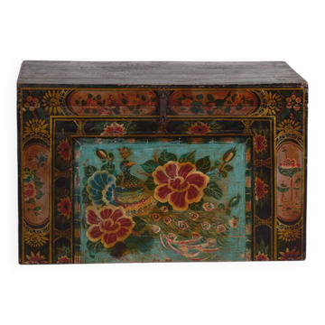Antique Chinese chest painted in pine wood – China, circa 1900