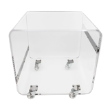 Plexiglas side table on wheels