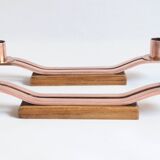 Pair of copper bronze candlesticks