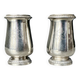 Pair of silver-plated salt cellars - Christofle goldsmith - Hôtel Savoy Paris