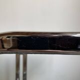 Vintage 70's chrome and smoked glass bar trolley