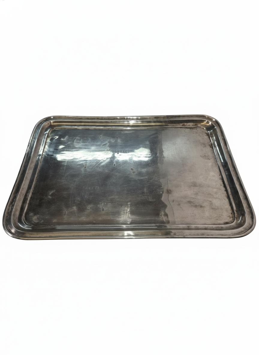 Antique silver-plated tray