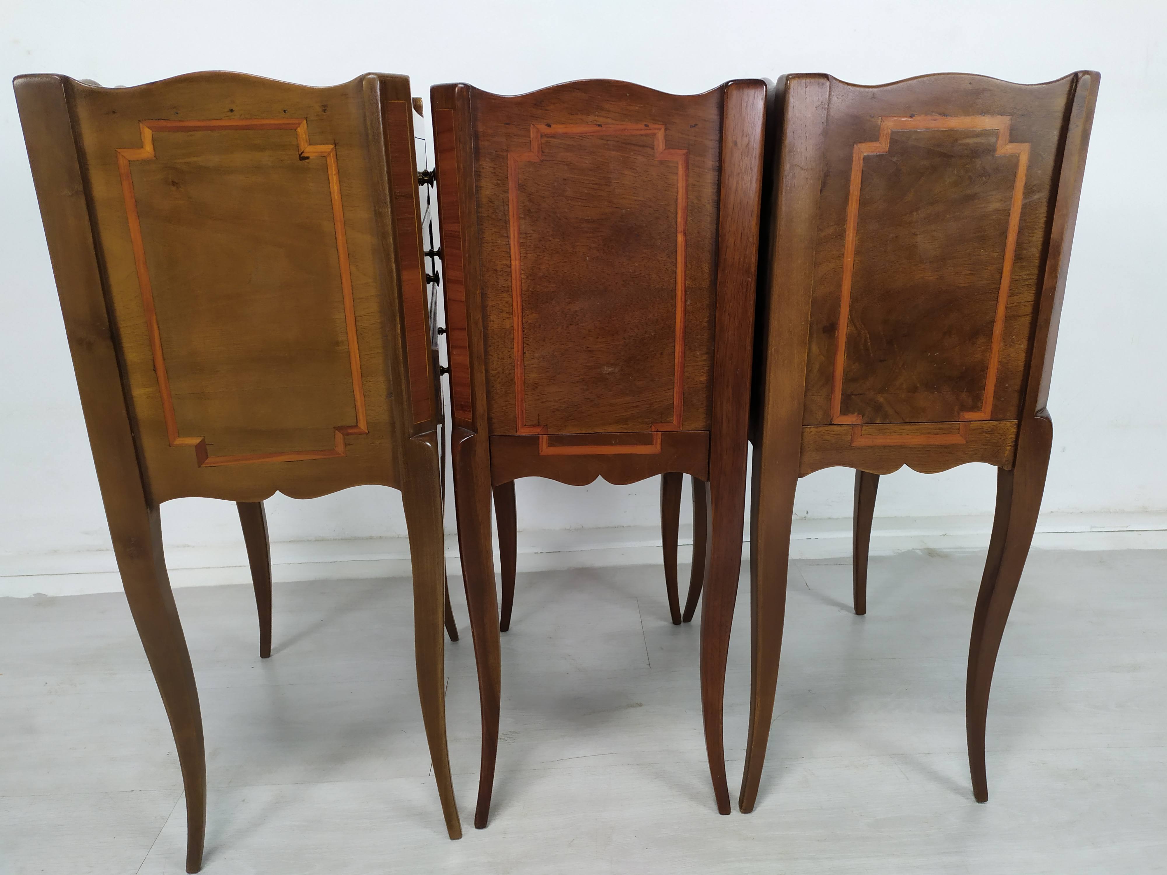 Marquetry bedside tables