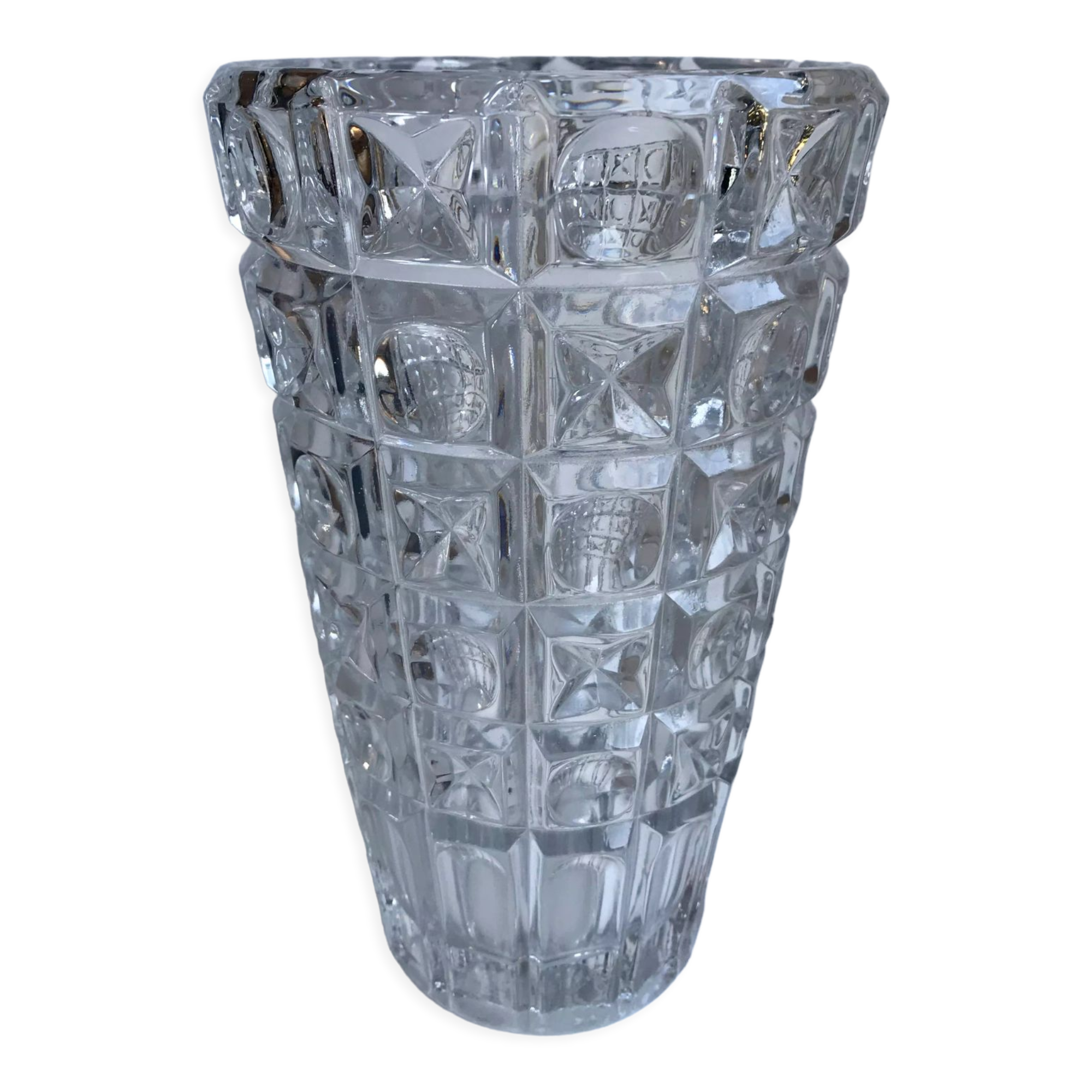 Crystal vase art deco style 60s