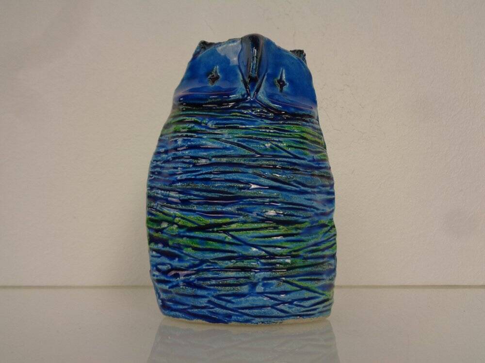 Ceramic Rimini Blu Owl by Aldo Londi for Bitossi, 1960s