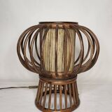 Lampe en rotin Années 70