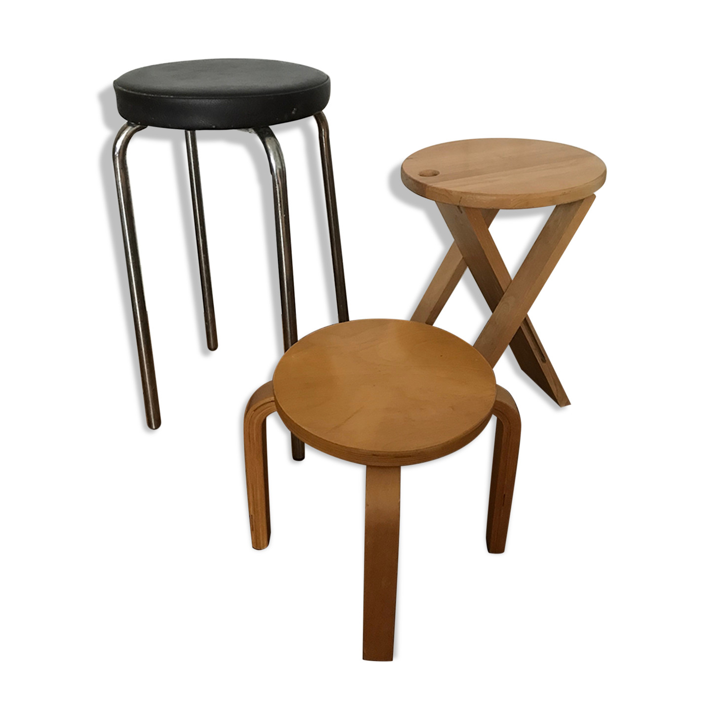 Set of three vintage stools
