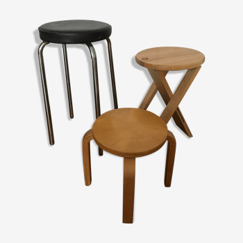 Set of three vintage stools