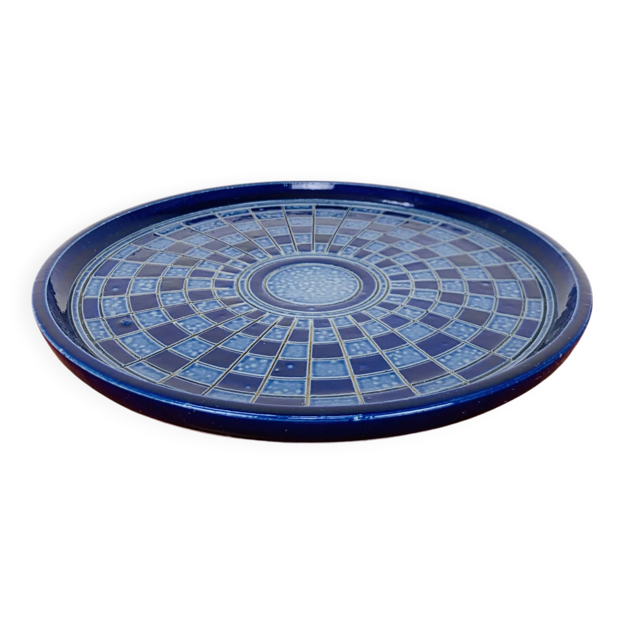 Art Deco Alsace sandstone dish, signed Schmitter in Betschdorf