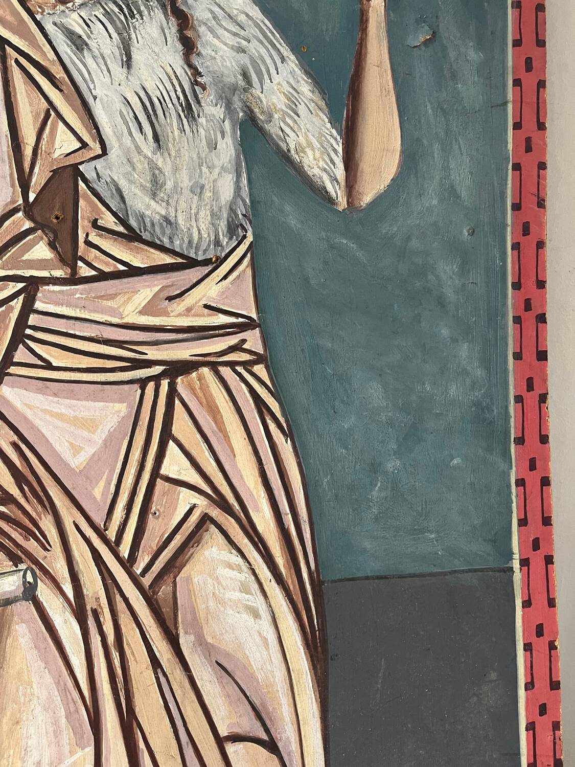 Greek god, oil on cardboard, icon