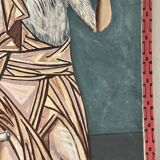 Greek god, oil on cardboard, icon