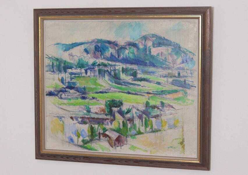 Original Swedish oil on canvas – “Landscape” by Sture Ekengren – vintage & framed – 63 × 74 cm