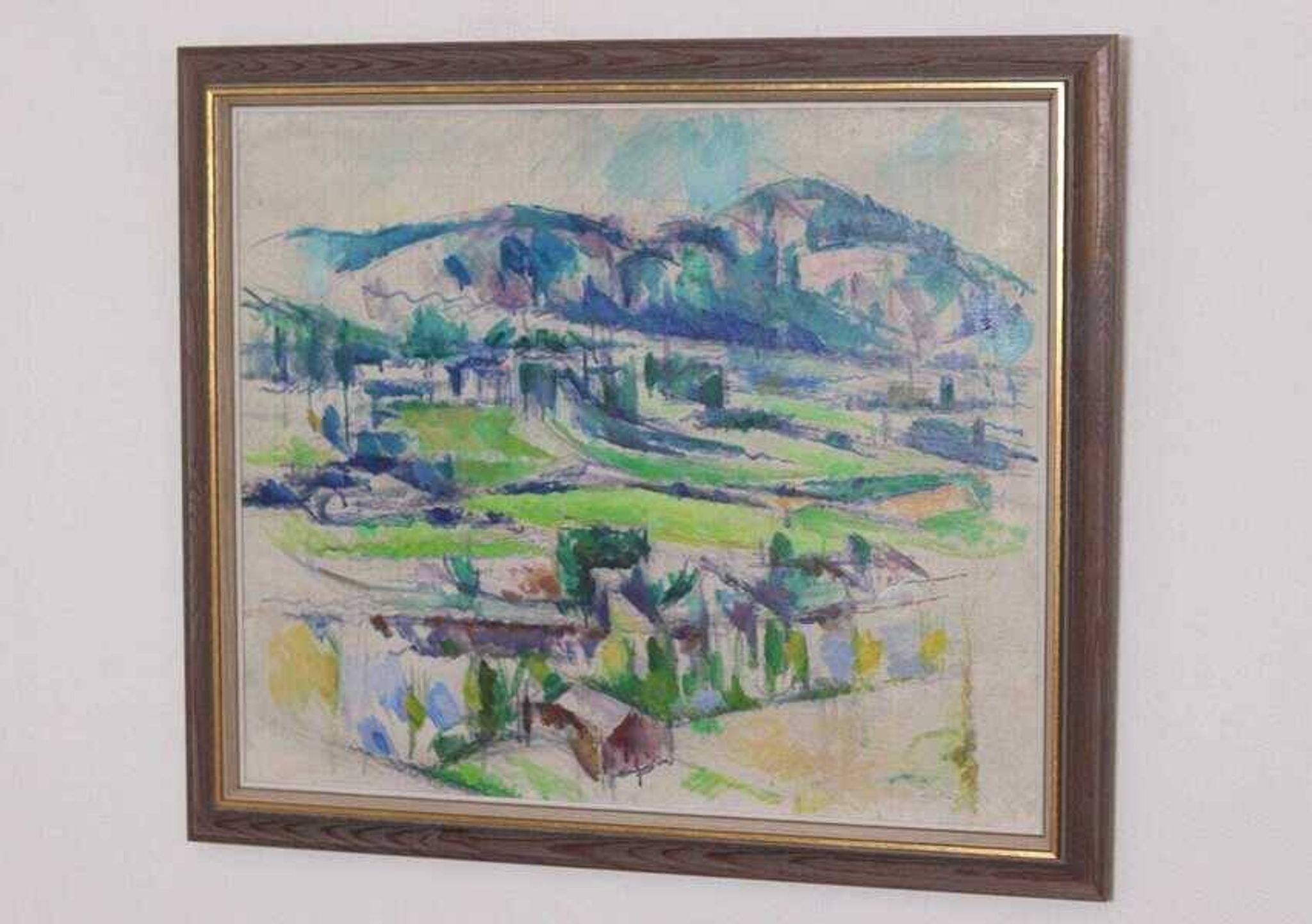 Original Swedish oil on canvas – “Landscape” by Sture Ekengren – vintage & framed – 63 × 74 cm
