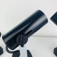 3 black metal and chrome vintage spotlights by Targetti