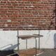 Folding dessert trolley / mid-century service cart in chrome and formica