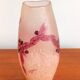 Legras vase ruby series in flowers in acid-etched glass