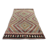 Geometric Handwoven Bohemian Kilim Rug