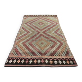 Tapis Kilim bohème géométrique tissé à la main