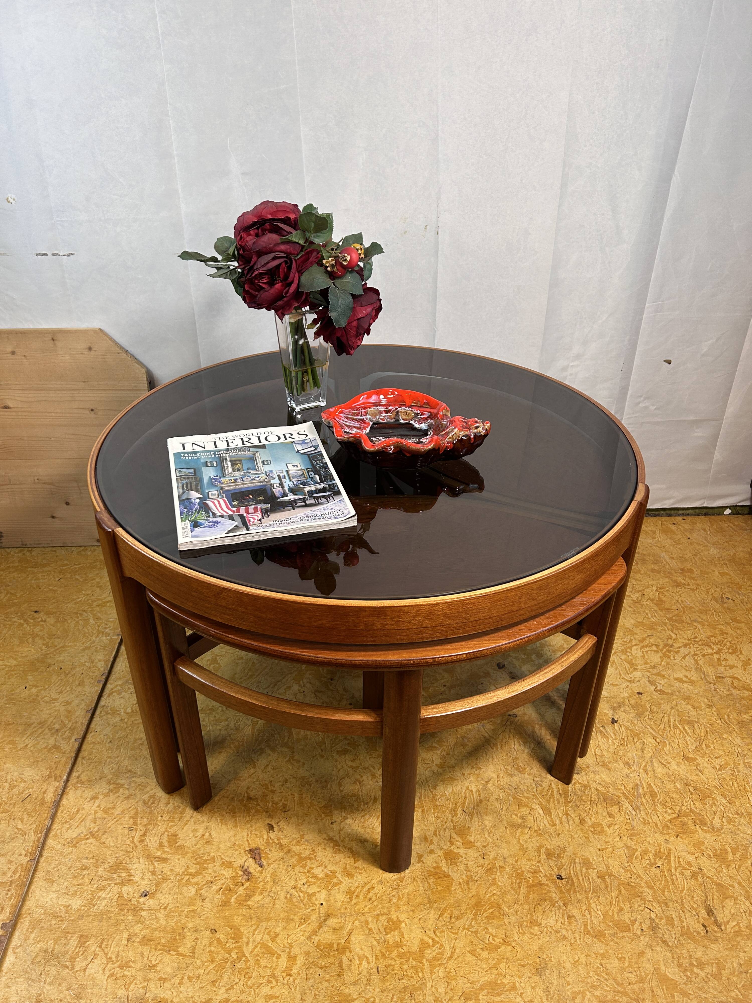 Mid century retro vintage teak trinity coffee table by nathan 1960