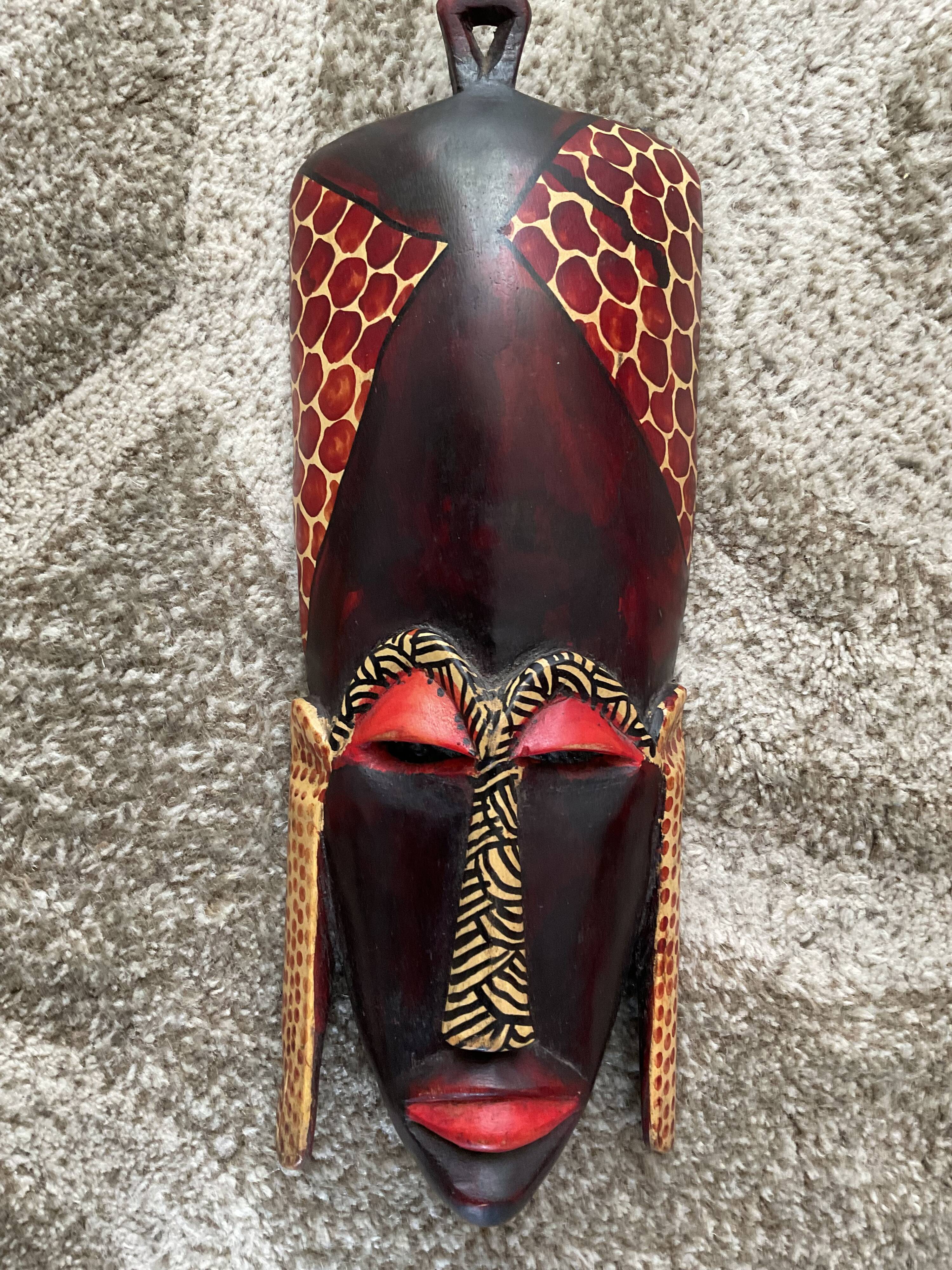 African wooden wall mask