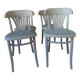 Set of 4 vintage bistro chairs from the 1970s in pearl grey.