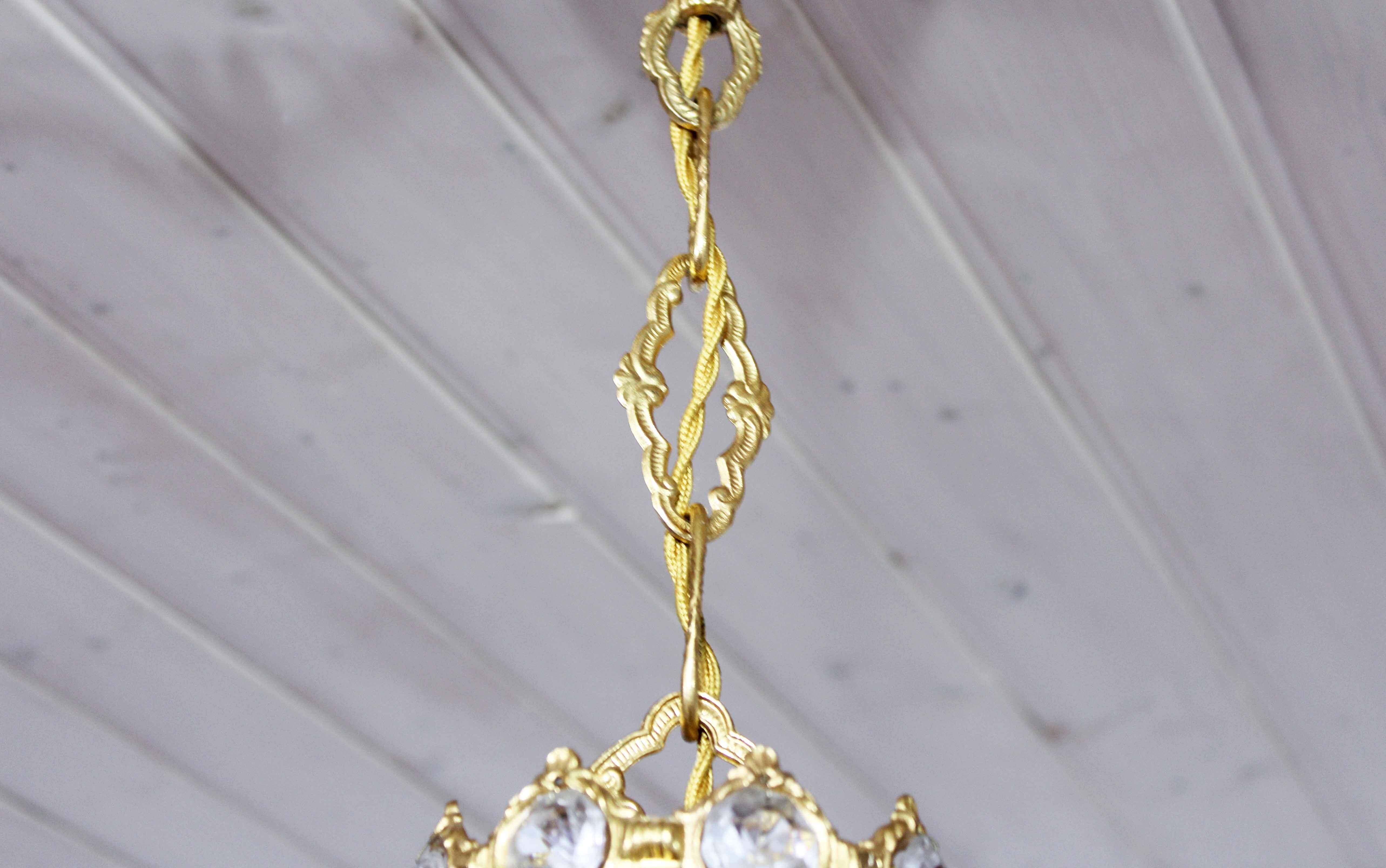 Palwa chandelier in crystal and brass