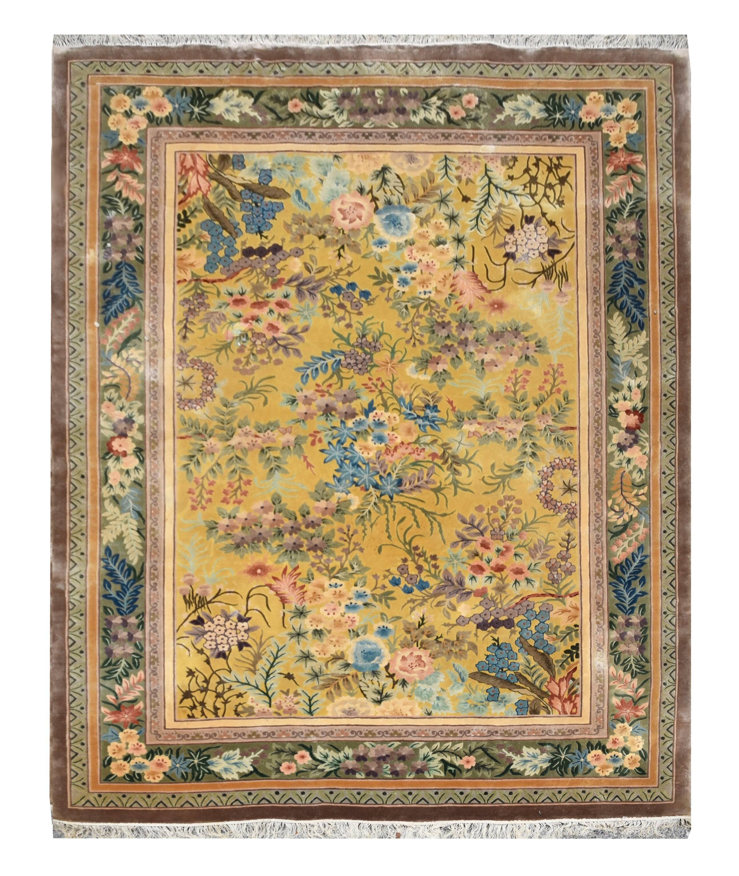 Chinese Art Deco Shanghai Rug: 100% Silk - Handmade: 2.00 X 3.00 M
