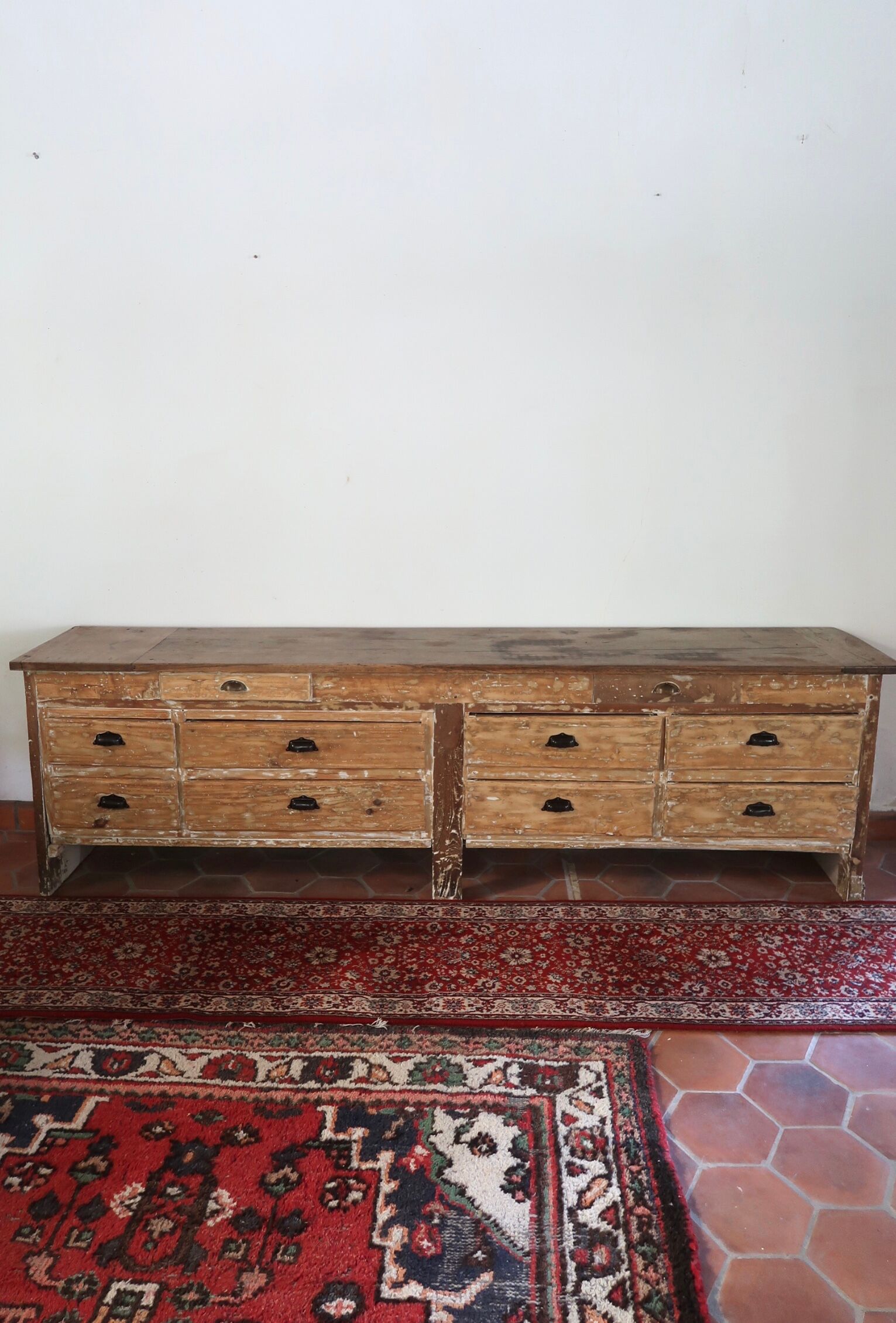 Meuble de métier comptoir en bois