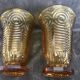 2 moulded pressed glass vases