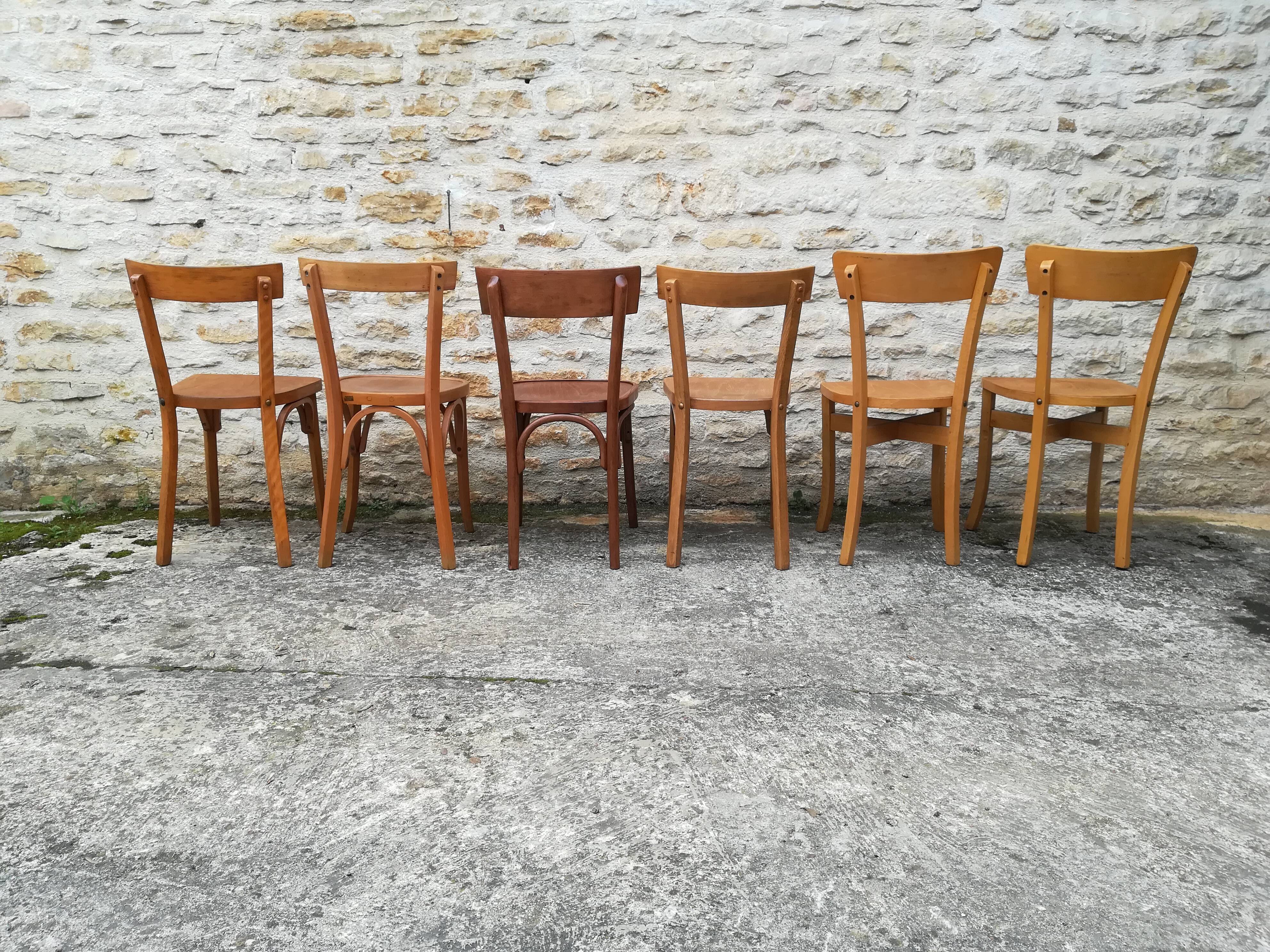 Mismatched bistro chairs