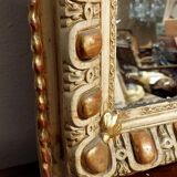 Antique gilded and lacquered mirror, original Napoleon III