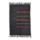 5x7 Grey & Black Striped Vintage Kilim Rug, 155x229Cm