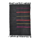 5x7 Grey & Black Striped Vintage Kilim Rug, 155x229Cm