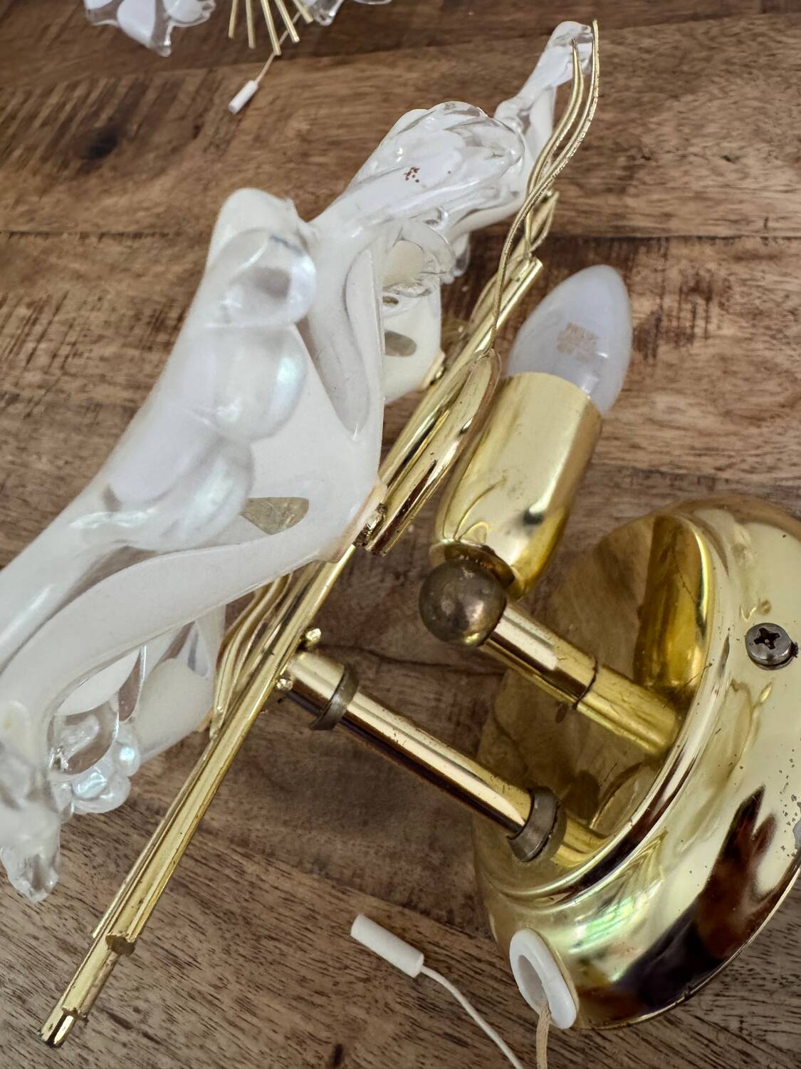 Set of Murano flower wall sconces