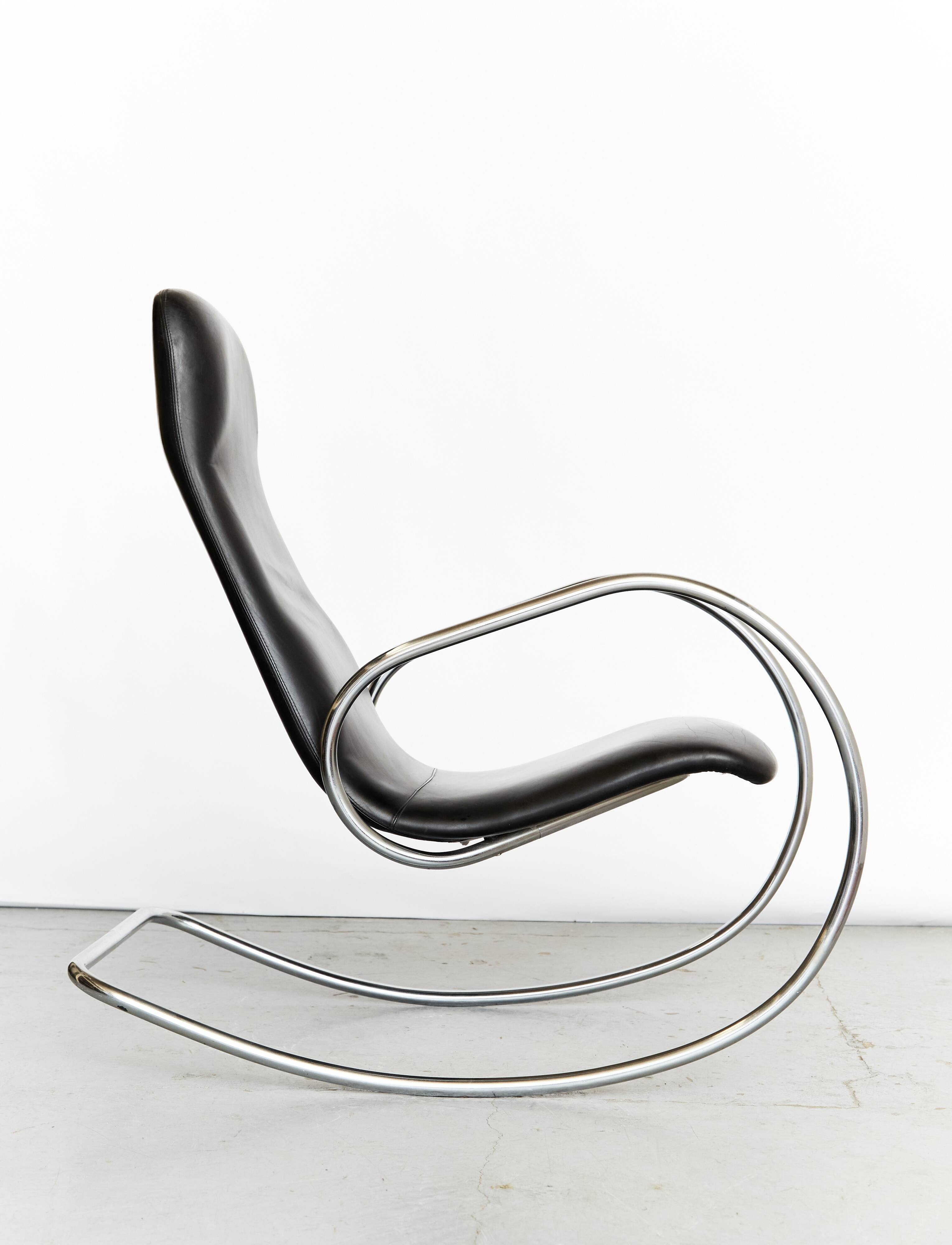 Vintage S826 Cantilever Rocking Chair in Chrome by Ulrich Böhme for Thonet